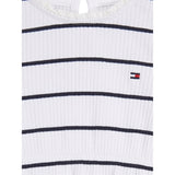 Tommy Hilfiger Bebis Striped Rib Klänning White / Desert Sky Stripe