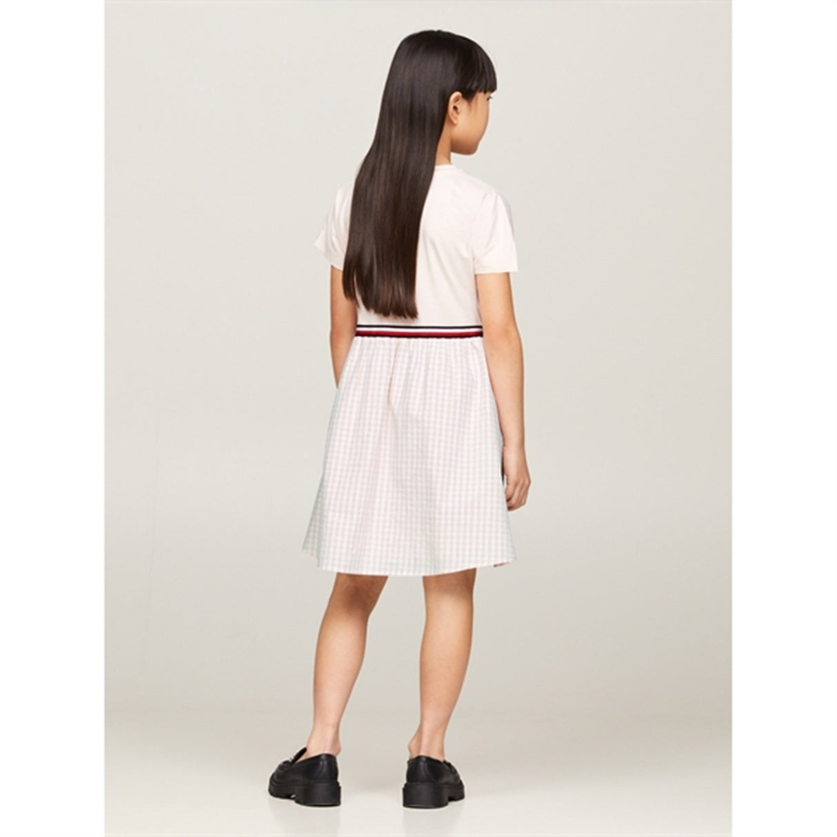 Tommy Hilfiger Gingham Combi Klänning Whimsy Pink Check