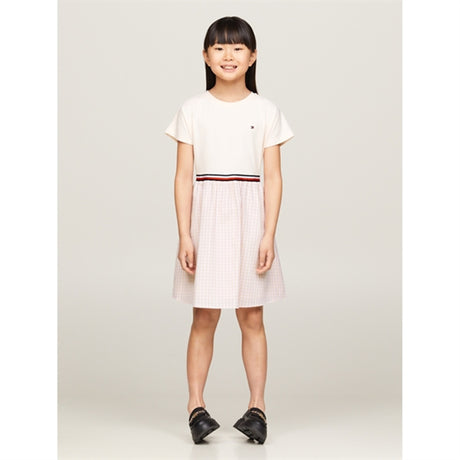 Tommy Hilfiger Gingham Combi Klänning Whimsy Pink Check