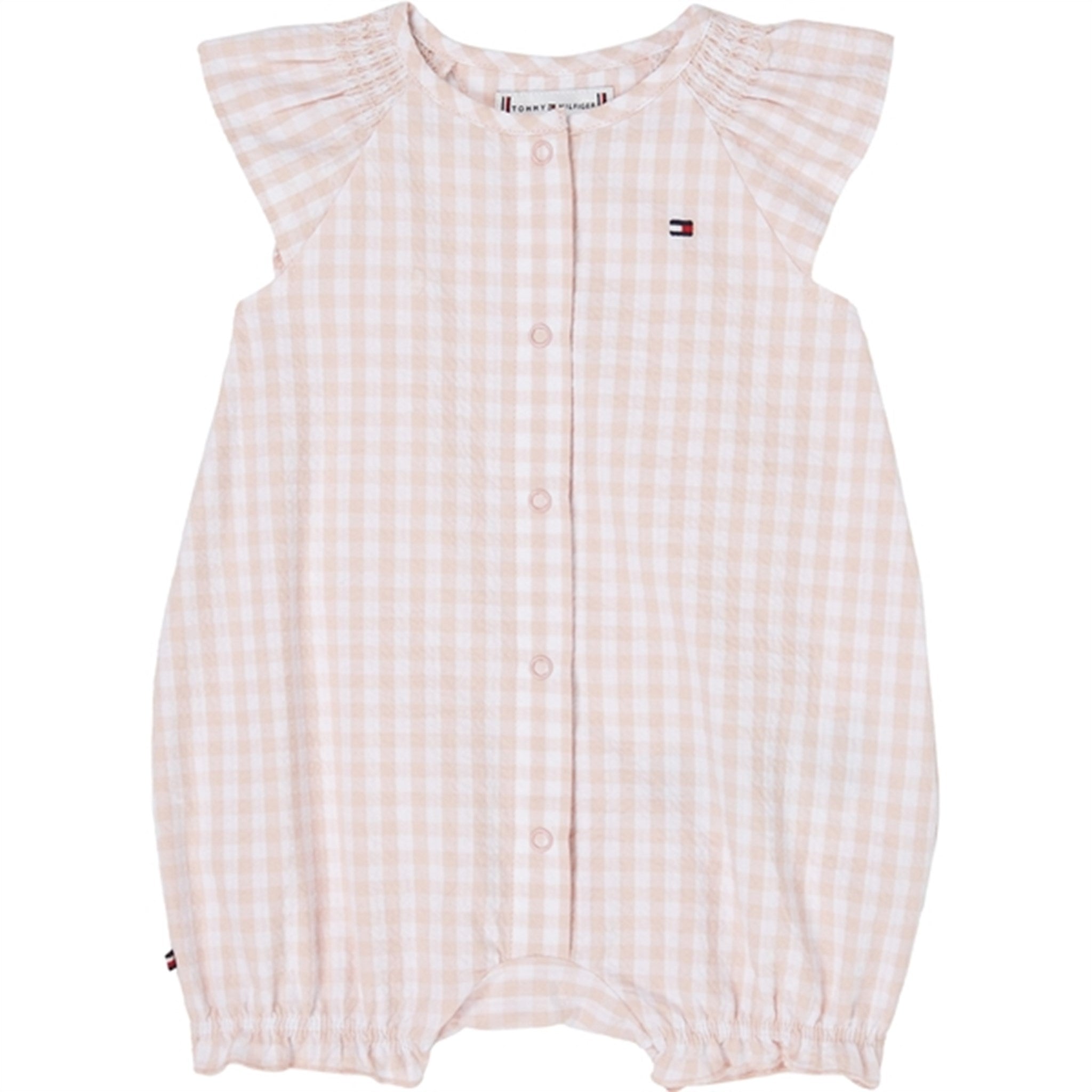 Tommy Hilfiger Bebis Ruffle Gingham Jumpsuits White / Pink Check