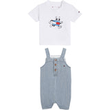 Tommy Hilfiger Bebis Striped Dungaree Set Denimstripe