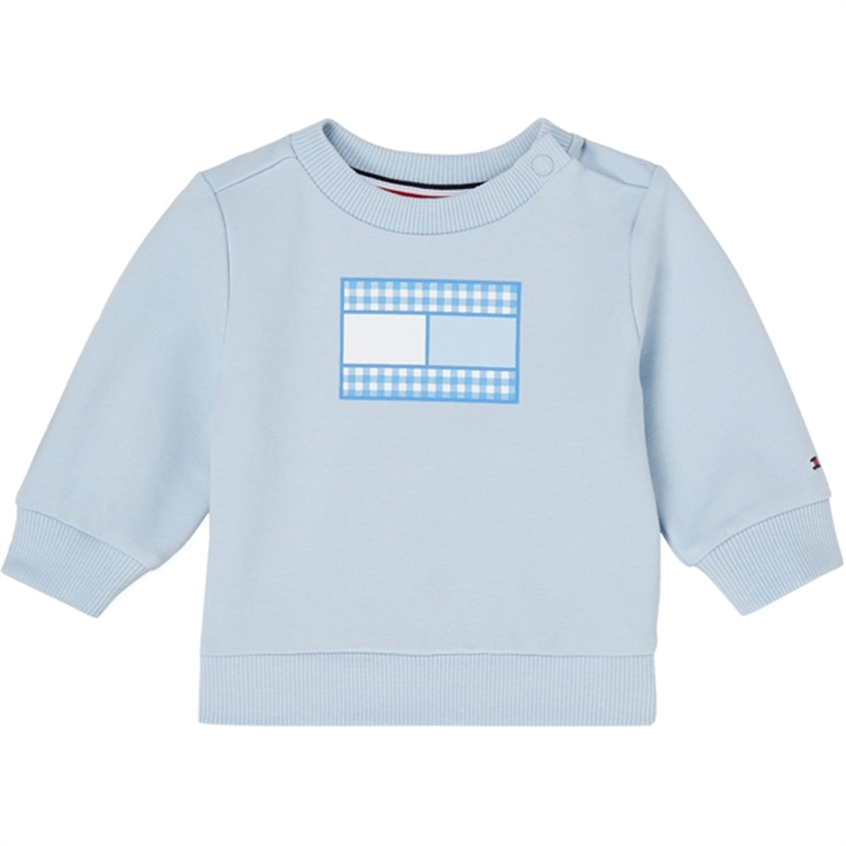 Tommy Hilfiger Bebis Gingham Flag Sweatshirt Breezy Blue