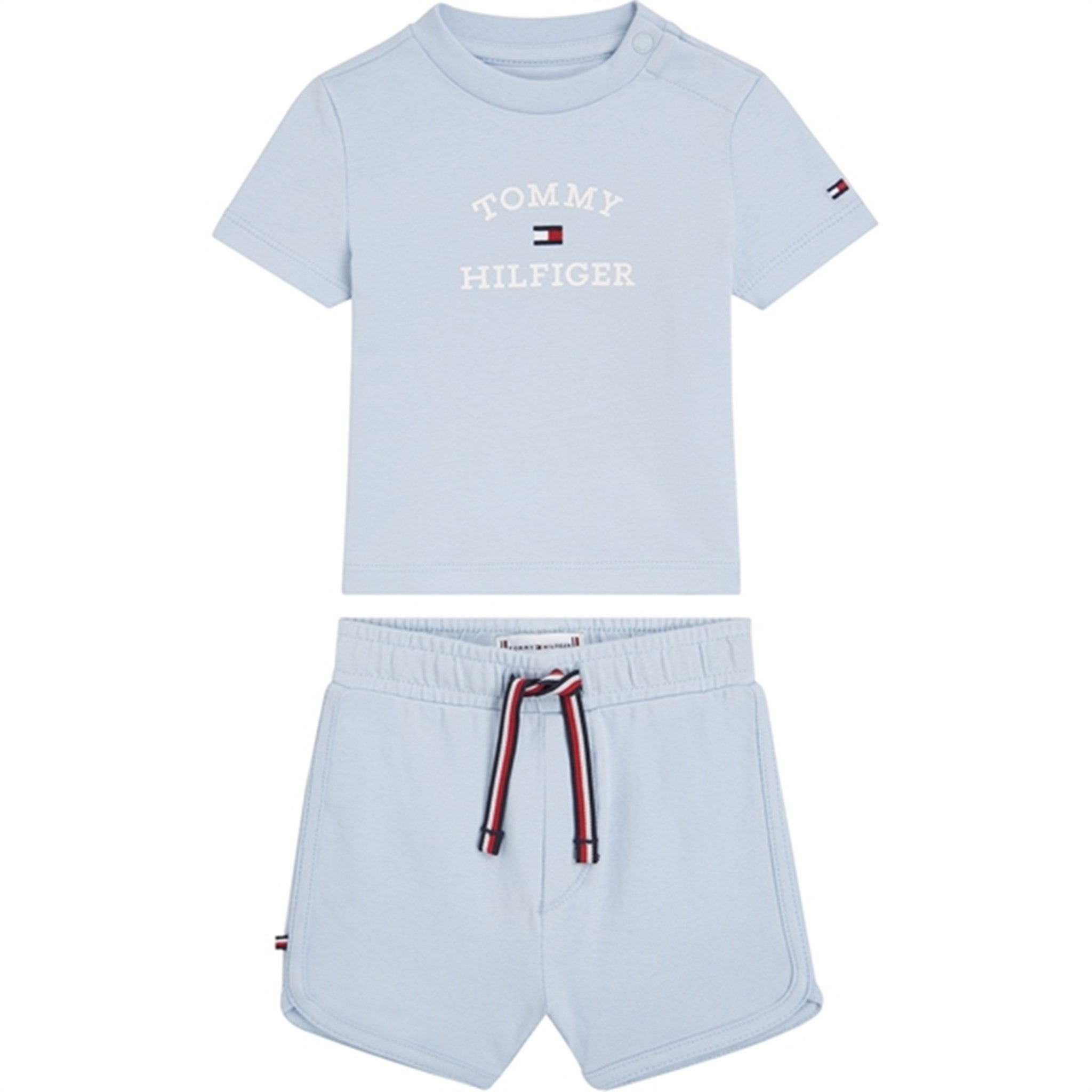 Tommy Hilfiger Bebis Th Logo Shorts Set Breezy Blue
