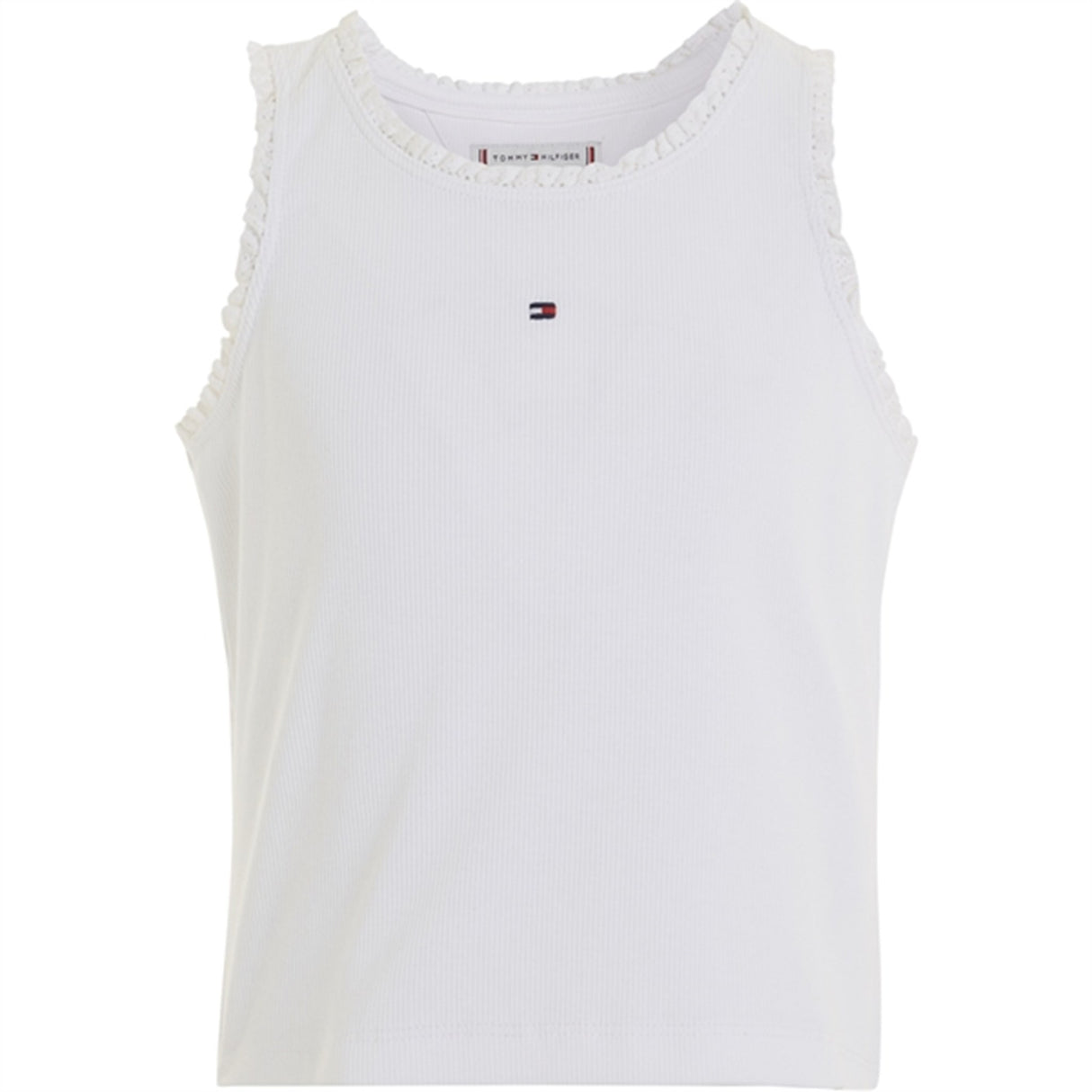 Tommy Hilfiger Essential Rib Lace Tank Topp White