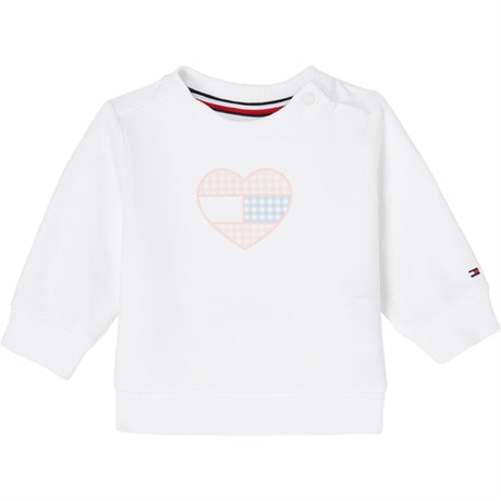 Tommy Hilfiger Bebis Gingham Flag Sweatshirt White