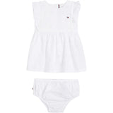 Tommy Hilfiger Bebis Broderieklänning White