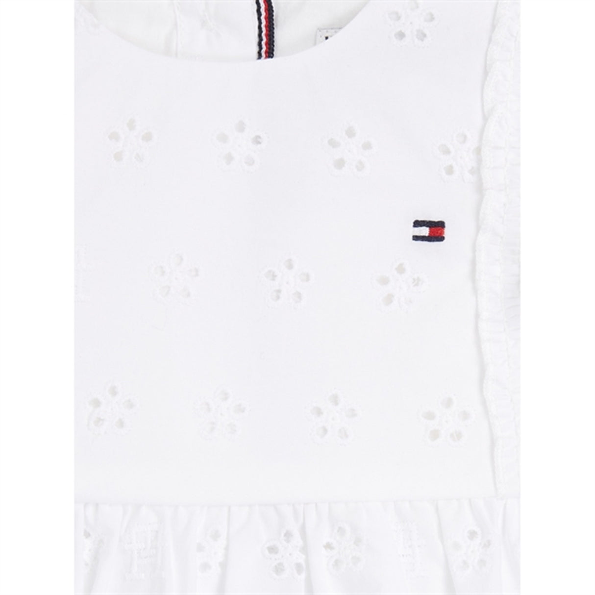 Tommy Hilfiger Bebis Broderieklänning White