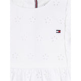 Tommy Hilfiger Bebis Broderieklänning White