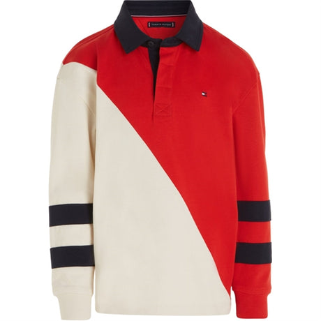 Tommy Hilfiger Colorblock Rugby Langærmet Pikétröja Red/White Colorblock