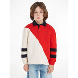 Tommy Hilfiger Colorblock Rugby Langærmet Pikétröja Red/White Colorblock 4