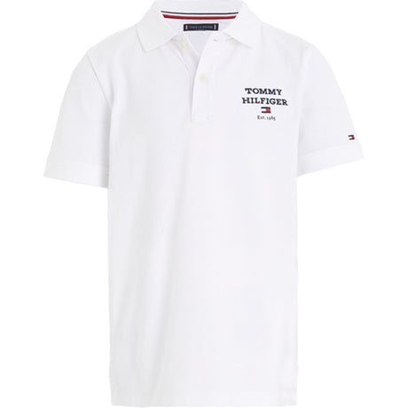 Tommy Hilfiger Th Logo Kortærmet Pikétröja White