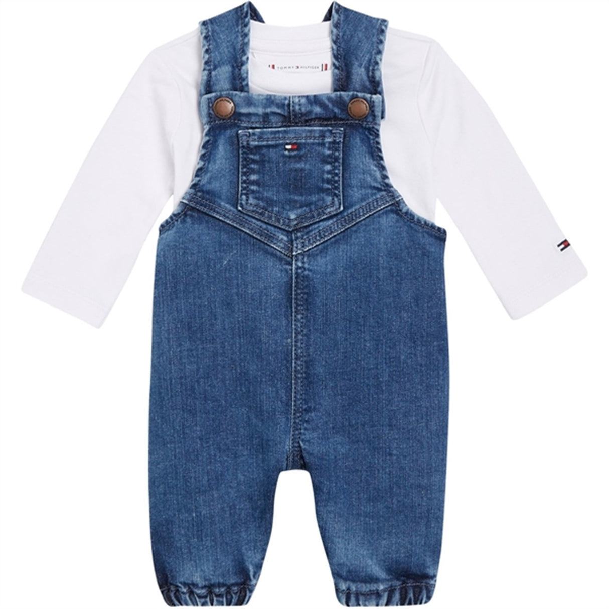 Tommy Hilfiger Bebis Denim Dungaree Set Denim