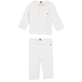 Tommy Hilfiger Bebis Rib Stickad Tröja Set Presentlåda White