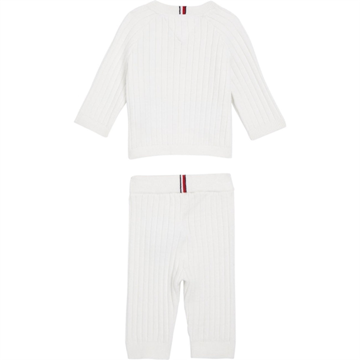 Tommy Hilfiger Bebis Rib Stickad Tröja Set Presentlåda White 2