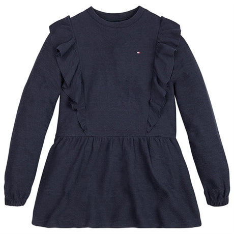 Tommy Hilfiger Textured Ruffle Klänning Desert Sky