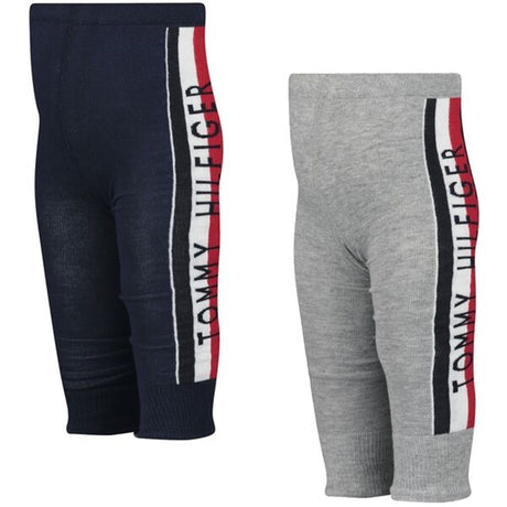 Tommy Hilfiger Baby Tracksuit Leggings 2-pack Light Grey Melange/Navy