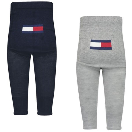 Tommy Hilfiger Baby Tracksuit Leggings 2-pack Light Grey Melange/Navy