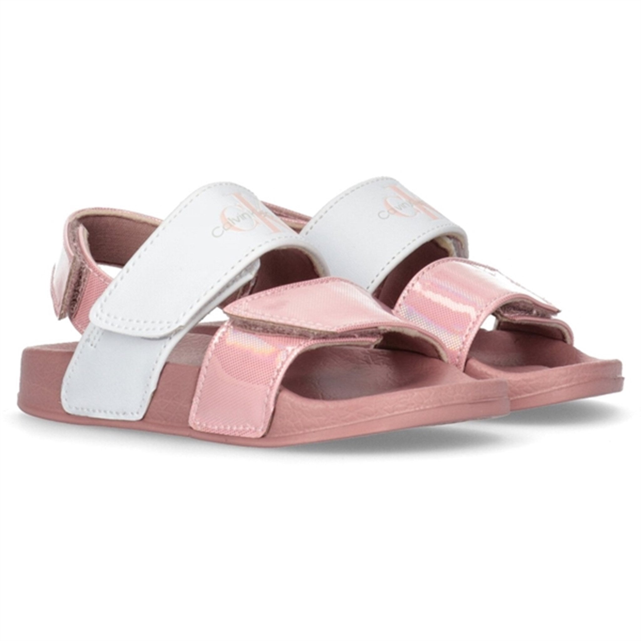 Calvin Klein Kardborreband Sandal Pink/White 2