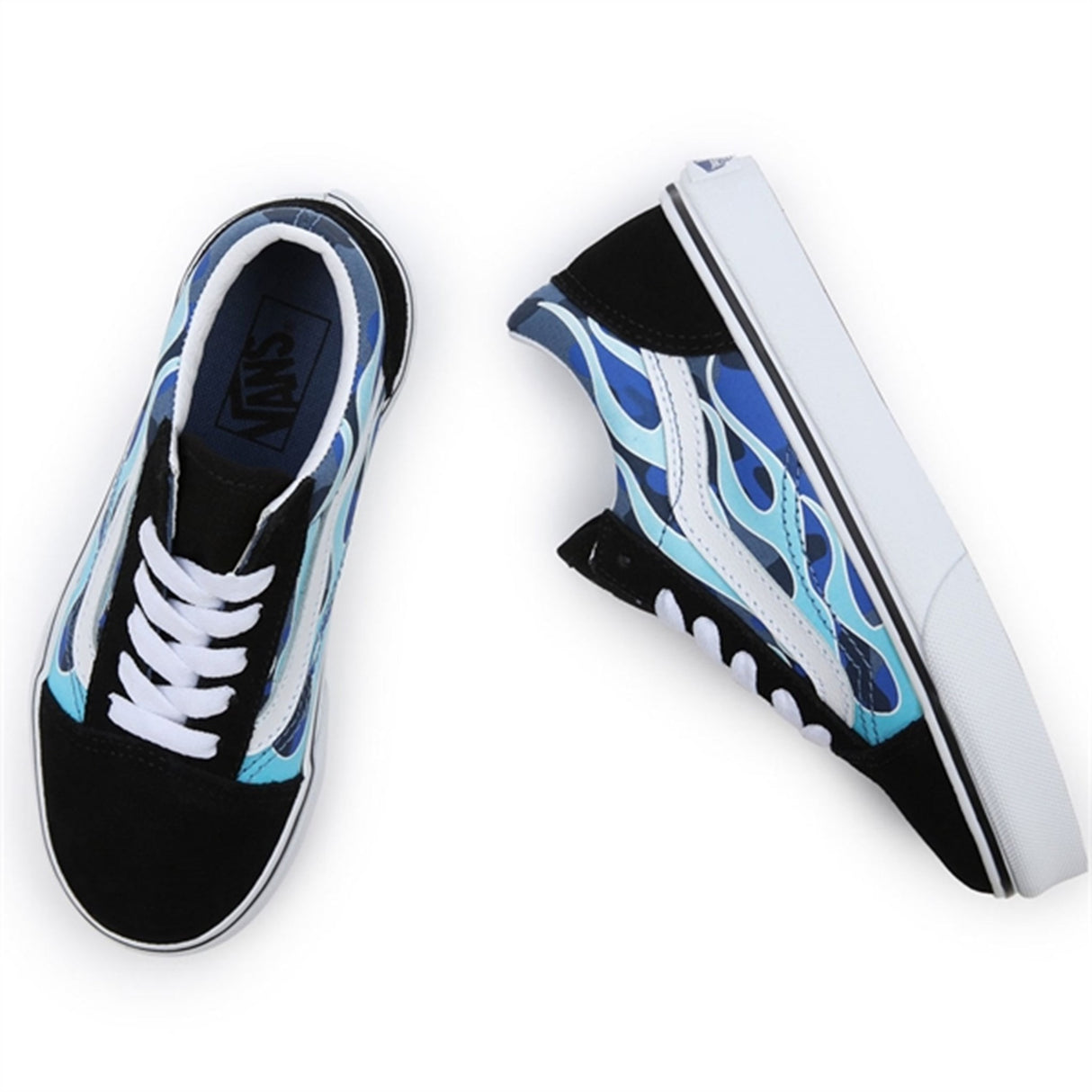 VANS Old Skool Blue Camo Flame Sko 4