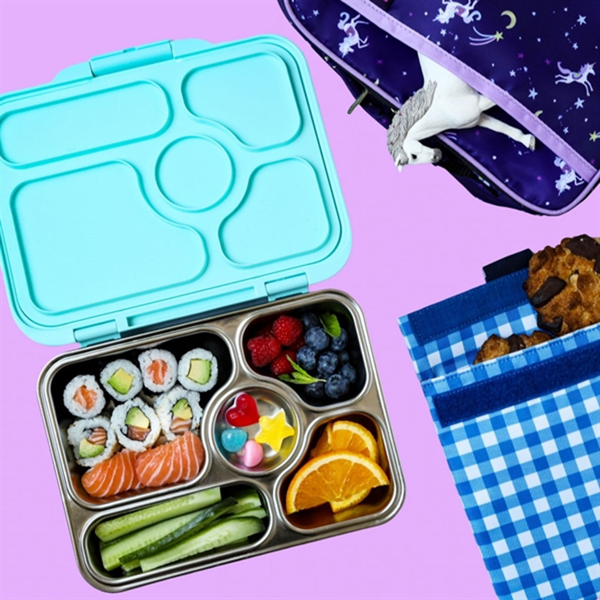 Yumbox Presto Stainless Steel Lunchlådor Tulum Blue 9